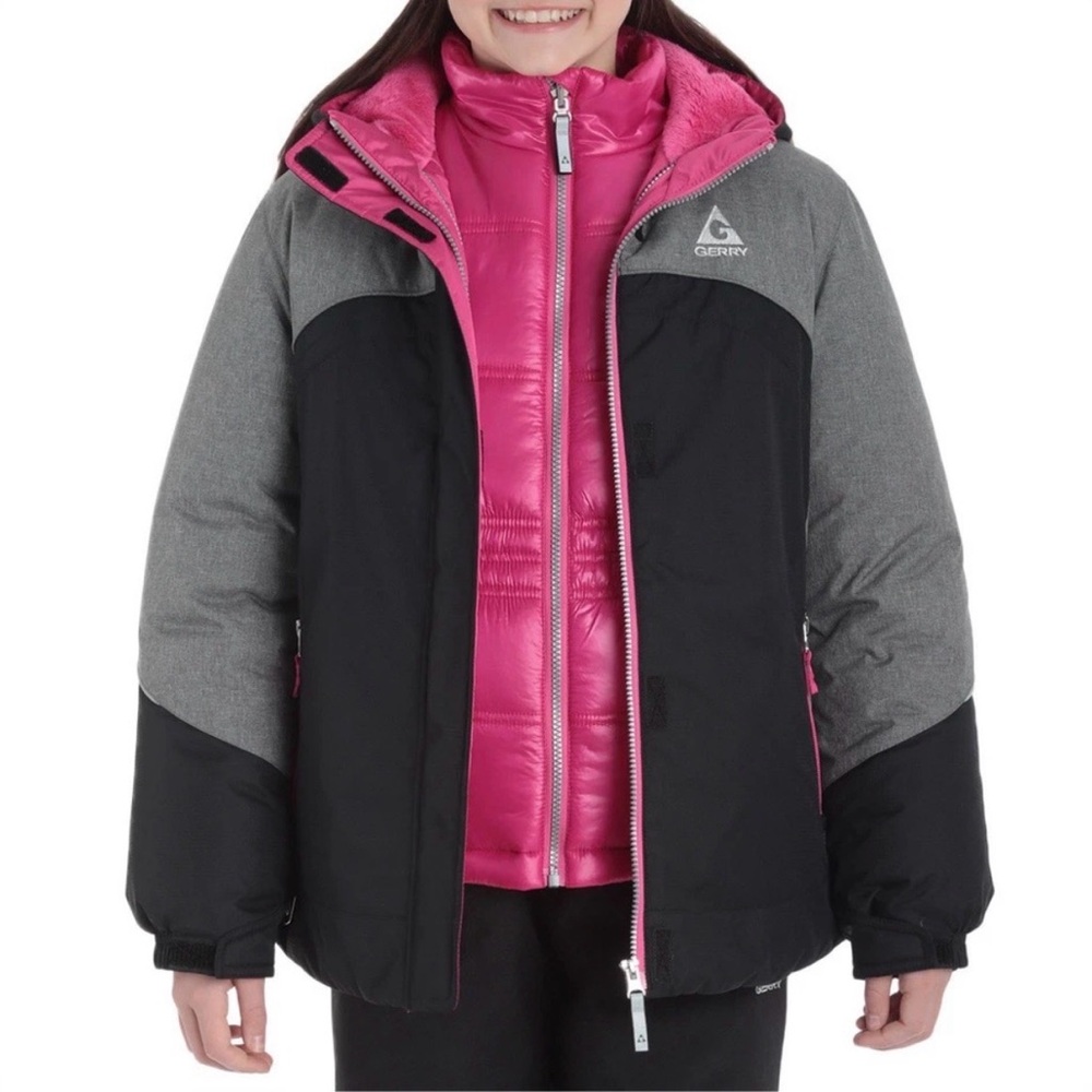 Gerry Weber Girls 3-in-1 Hooded Jacket System, Gray Pink Size 10/12